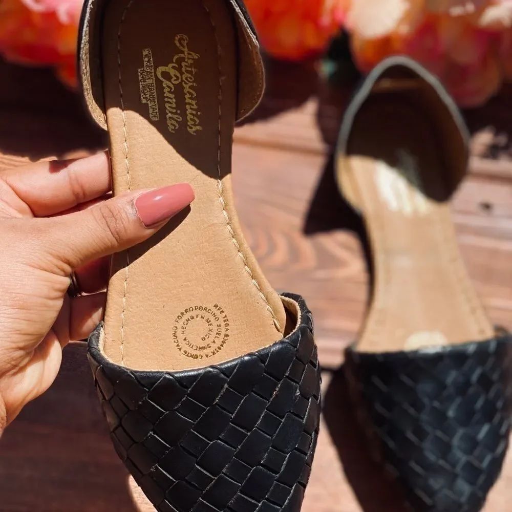 New Artesanias Camila handmade Huarache leather  shoes sz 7 - Picture 9 of 11